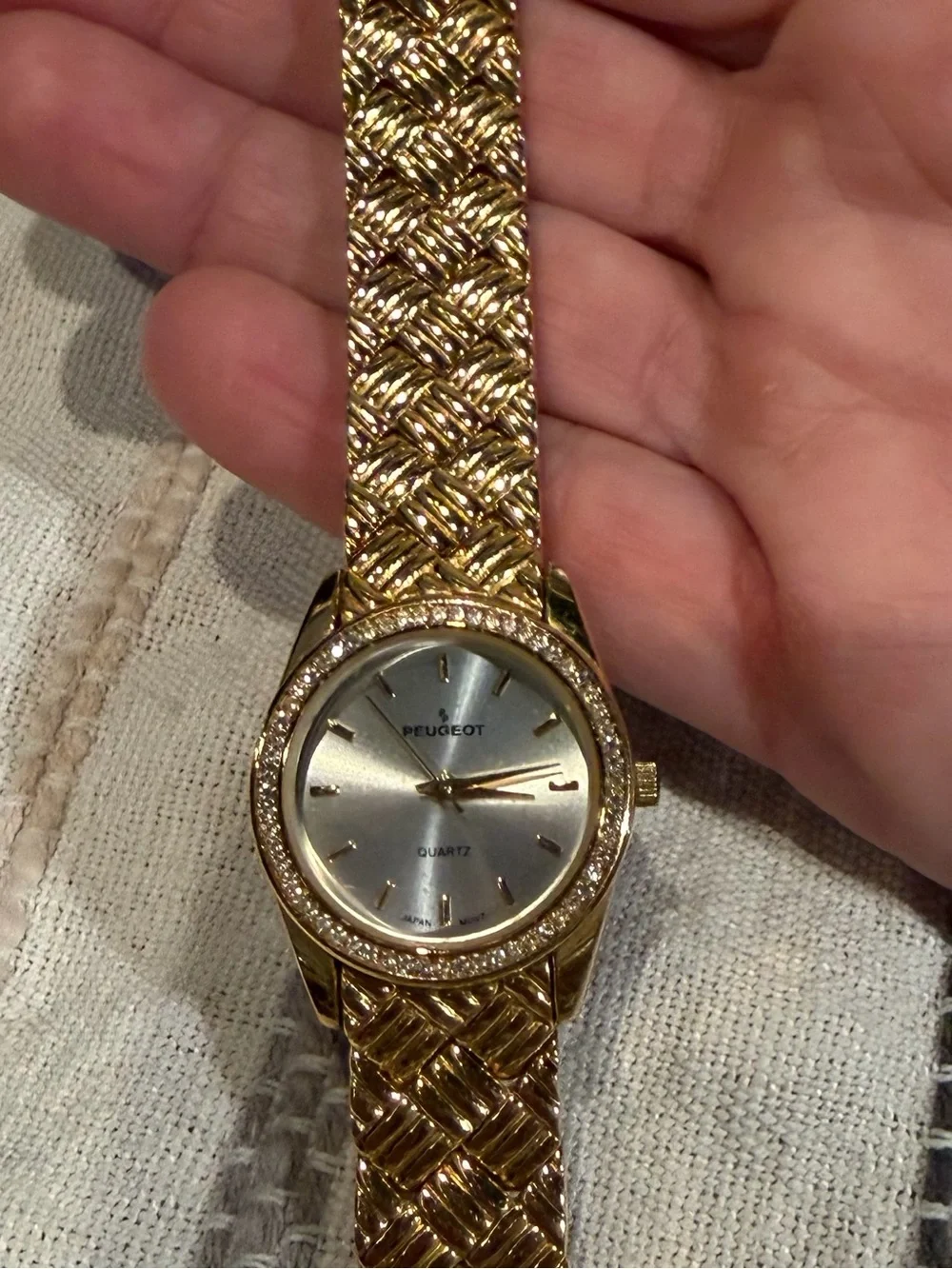 Peugeot Gold Braided Bracelet Women's Watch